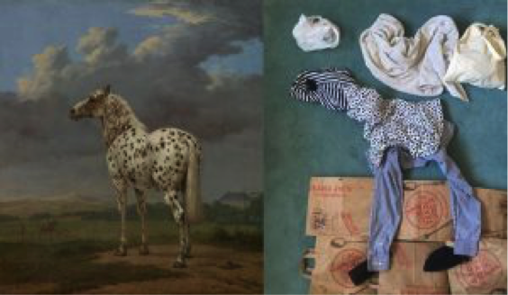 Releitura do quadro The “Piebald” Horse, em ação do Getty Museum (Crédito: Divulgação/ Facebook)