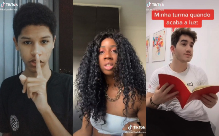 Criadores de conteúdo no TikTok: Kaique Brito, Camilla de Lucas e Klébio Damas (Crédito: reprodução)